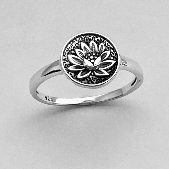 Sterling Silver Bloom Lotus Ring, Flower Rings, Spirit Flowers, Floral - Picture 10 of 13
